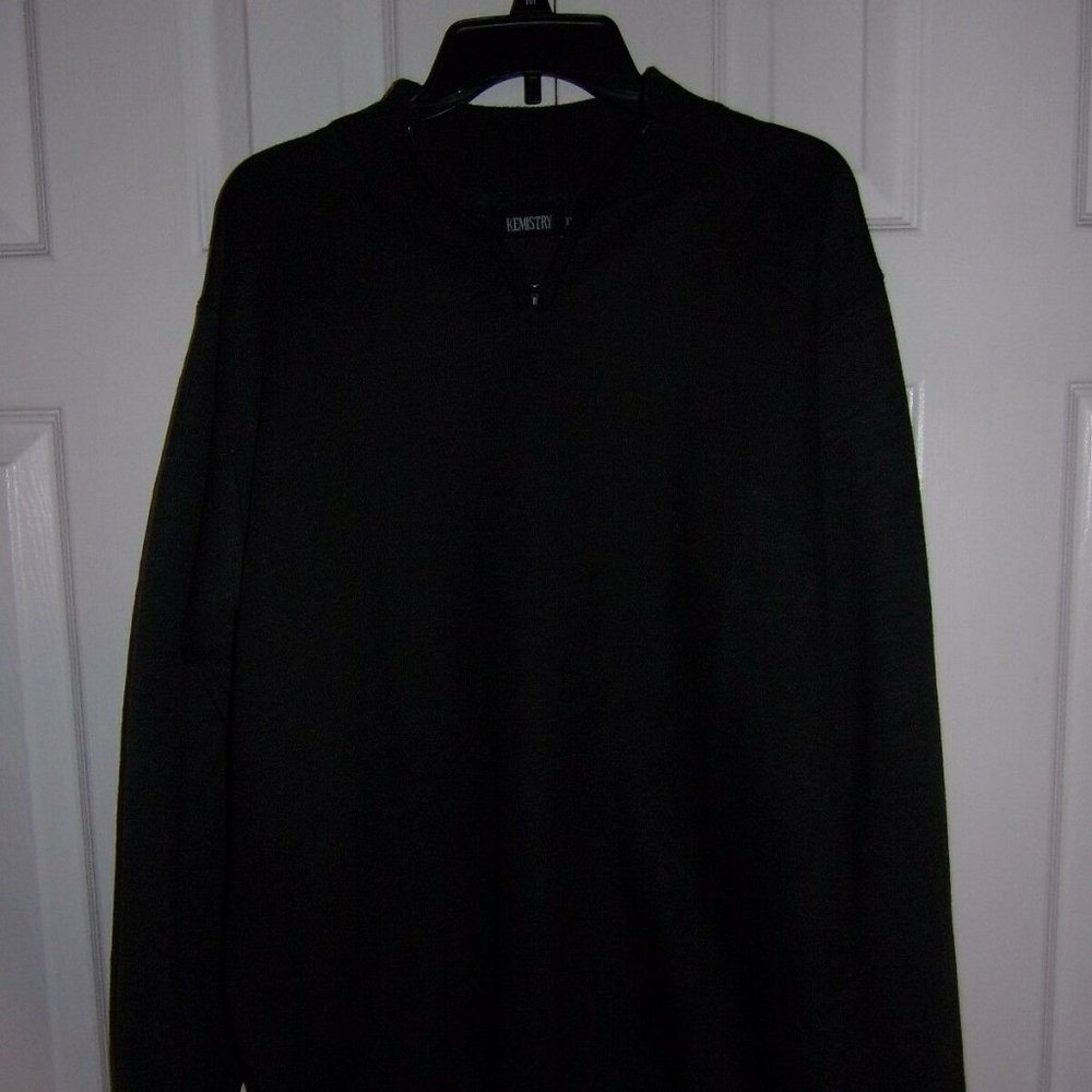 SIZE XXL MENS COTTON ZIPPER PULLOVER SWEATER GRAY